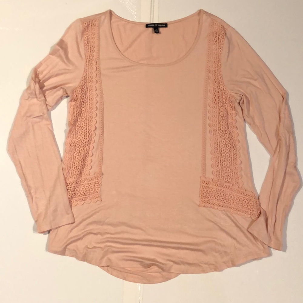 Cable & gauge long sleeve knit top, size M